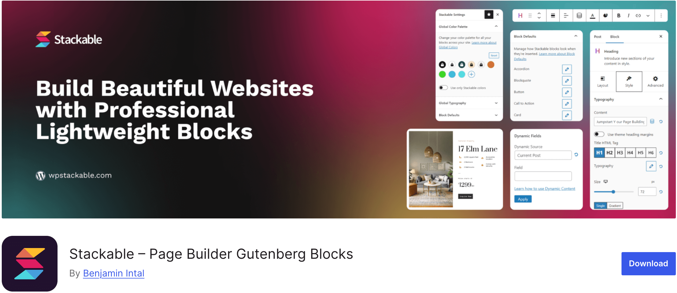 Stackable plugin screenshot
