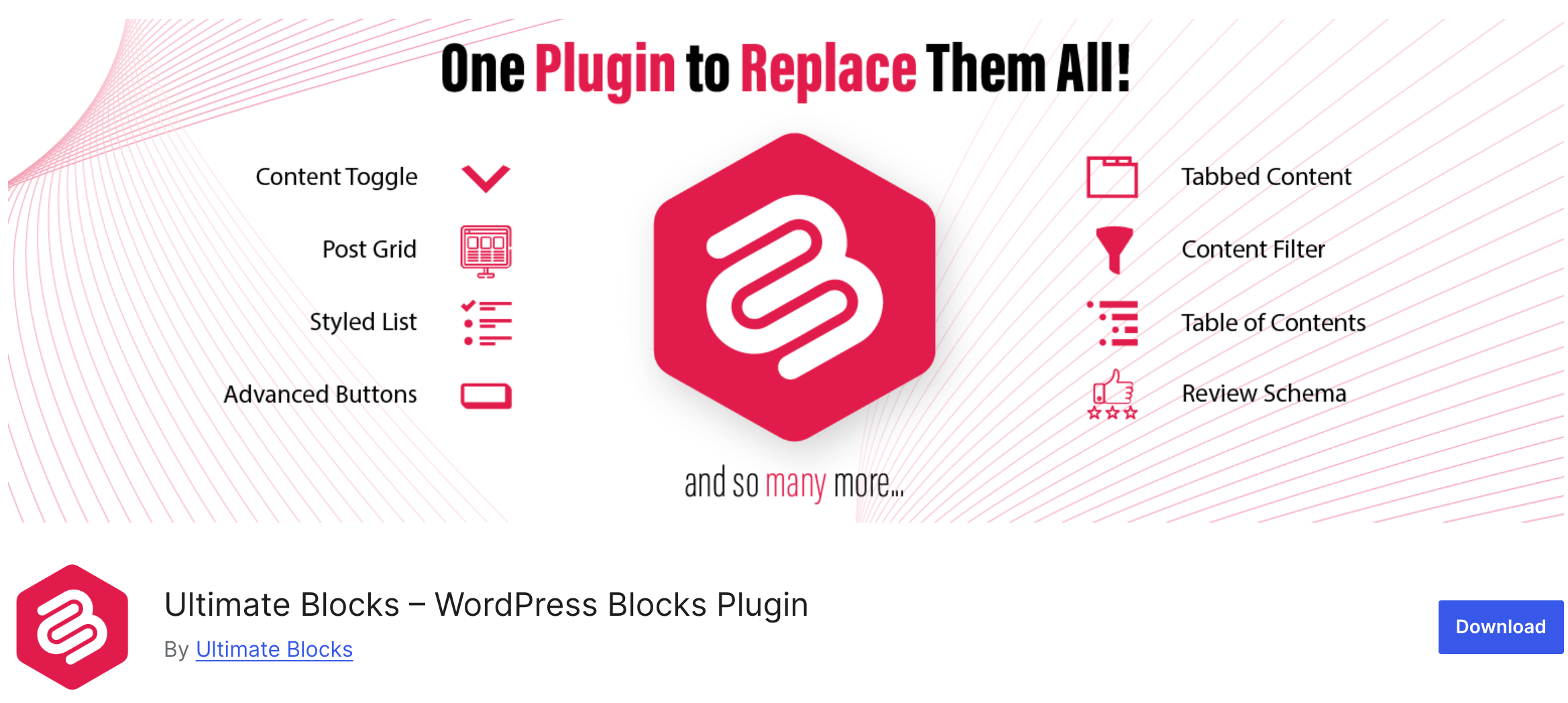 Ultimate Blocks plugin screenshot of WordPress org page