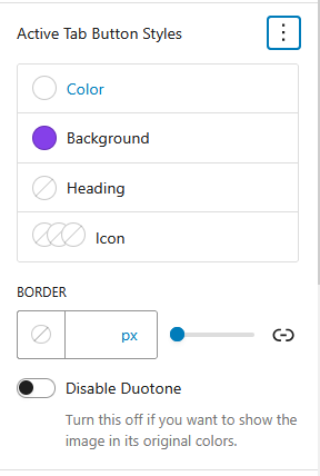 This is a screenshot of active tab styles