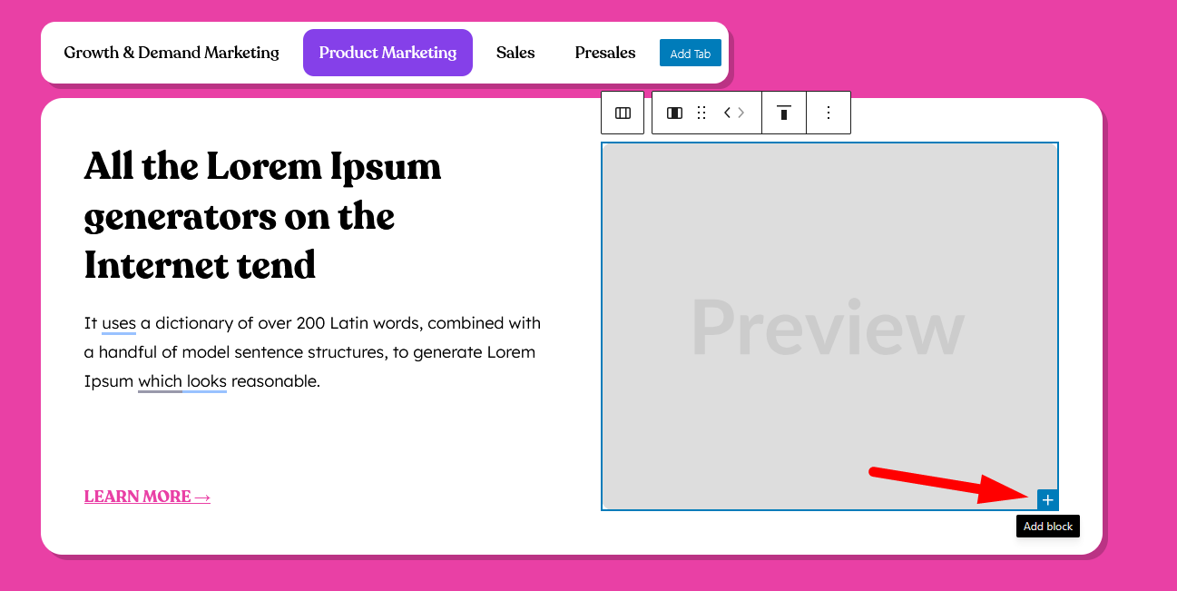 This is a screenshot of nested tabs