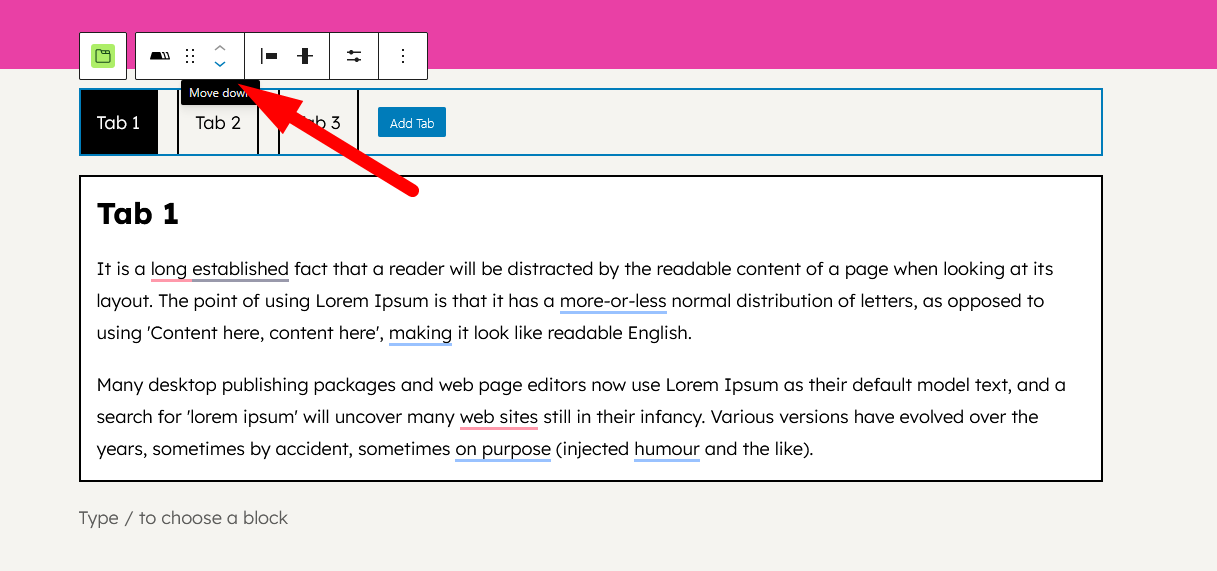 Clicking the "Move Down" and "Move Up" options