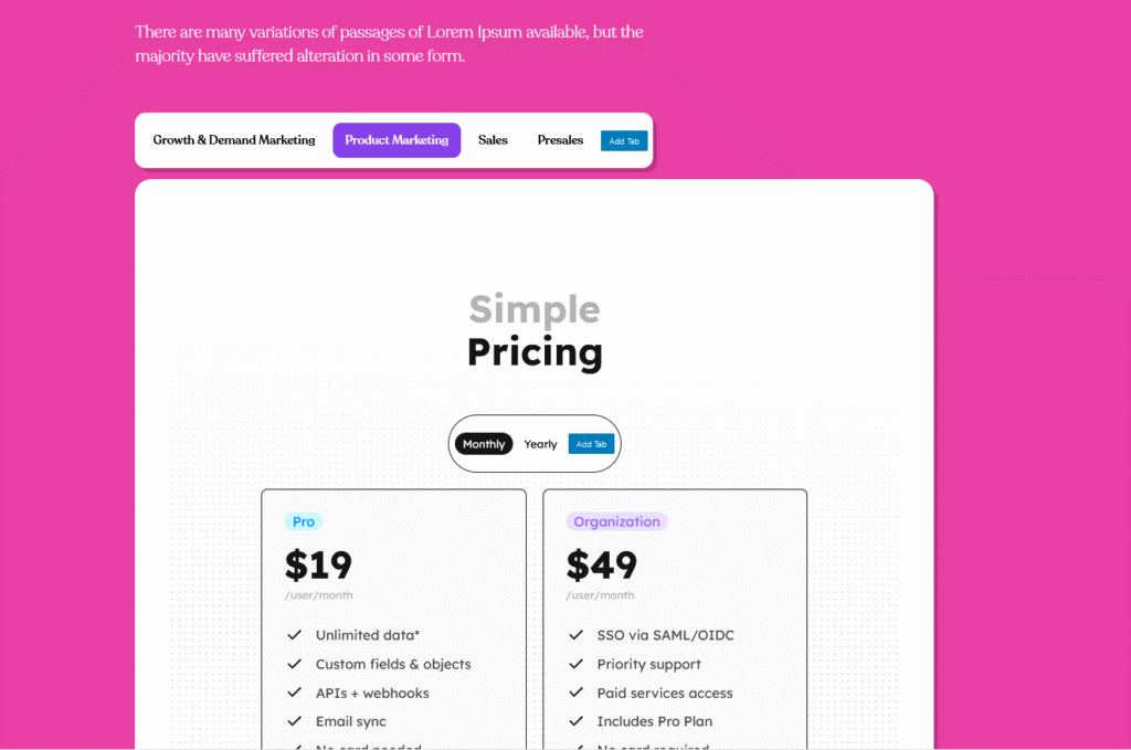 Tab Preview after Adding a Nested Tab