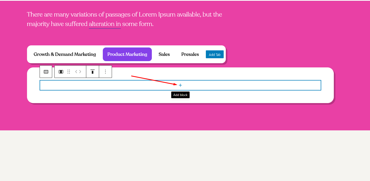 This is a screenshot of nested tabs