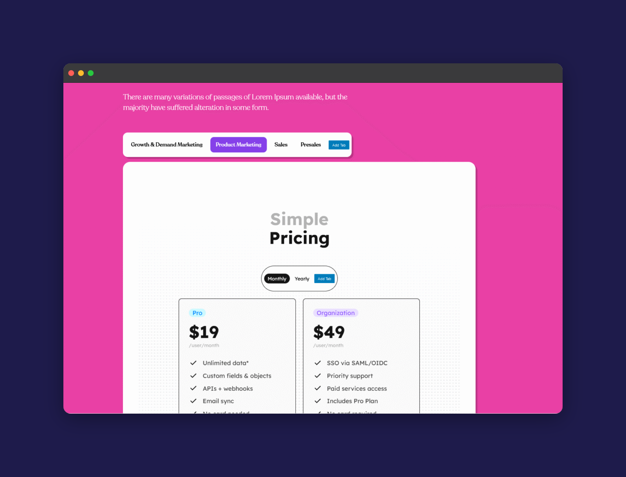 Tab Preview after Adding a Nested Tab