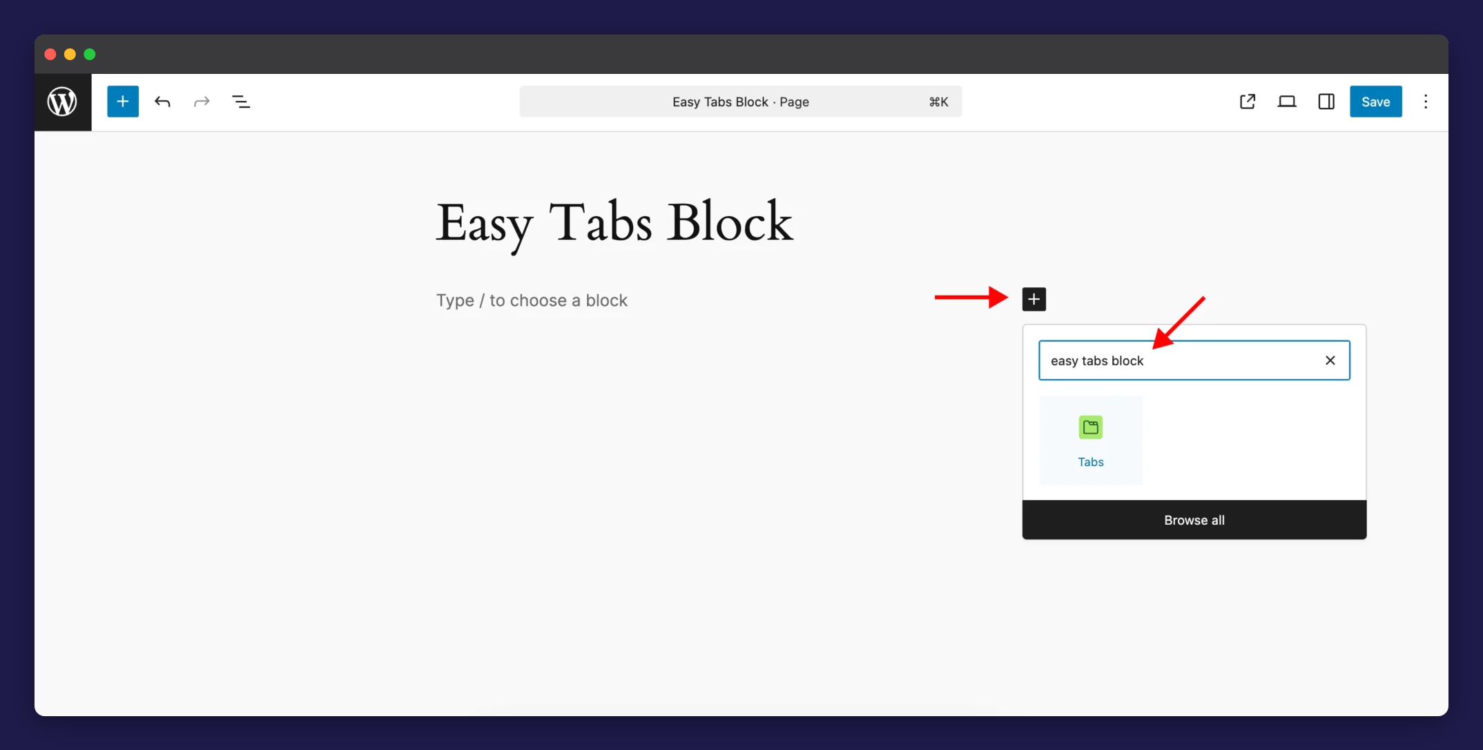 Add First Tab