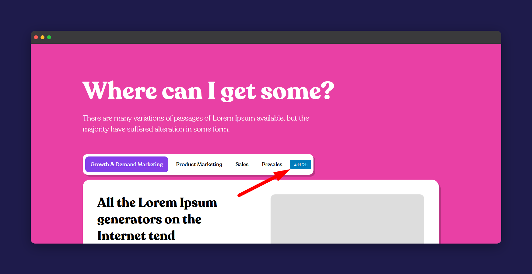 add a new tab